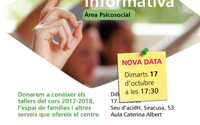 Nova data: Reunió Informativa Tallers Espai Famílies