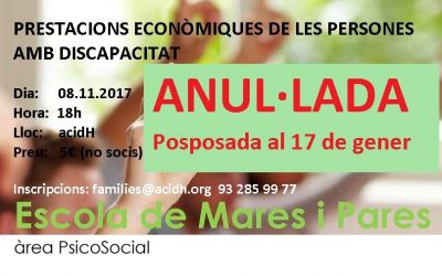 ANUL·LADA xerrada dimecres 8 de novembre