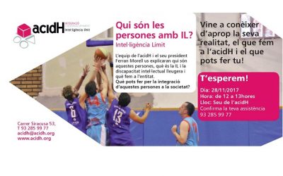 PRESENTACIÓ A LA CIUTADANIA D’ACIDH I LA INTEL.LIGÈNCIA LÍMIT (IL)