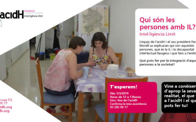 5 de març : PRESENTACIÓ A LA CIUTADANIA D’ACIDH I LA INTEL·LIGÈNCIA LÍMIT (IL)