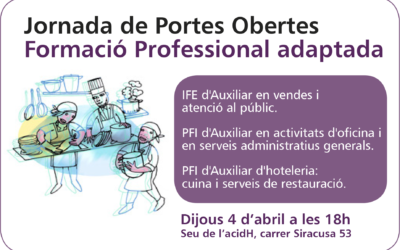 4 d’abril: Jornada de Portes Obertes de Formació Professional adaptada