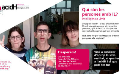 3 DE SETEMBRE : PRESENTACIÓ A LA CIUTADANIA D’ACIDH I LA INTEL·LIGÈNCIA LÍMIT (IL)