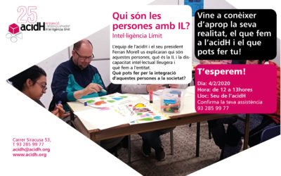 4 DE FEBRER : PRESENTACIÓ A LA CIUTADANIA D’ACIDH I LA INTEL·LIGÈNCIA LÍMIT (IL)