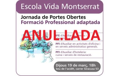 19 de març: Jornada de Portes Obertes de Formació Professional adaptada